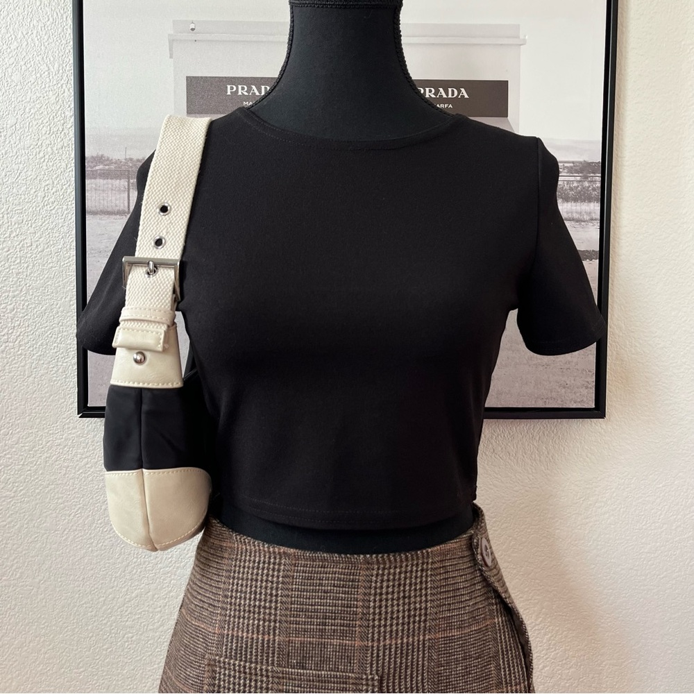 Nasty Gal black cropped top